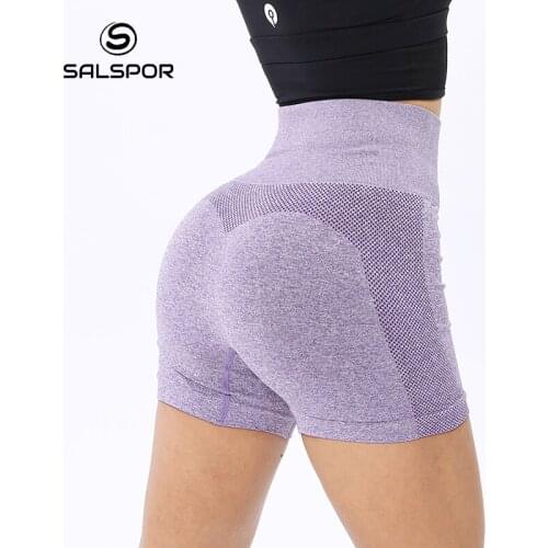 SALSPOR Fitness Push Up Sports Running High Waist Short Leggings Women Sexy Slim Gym Leggings Seamless Leggins Female