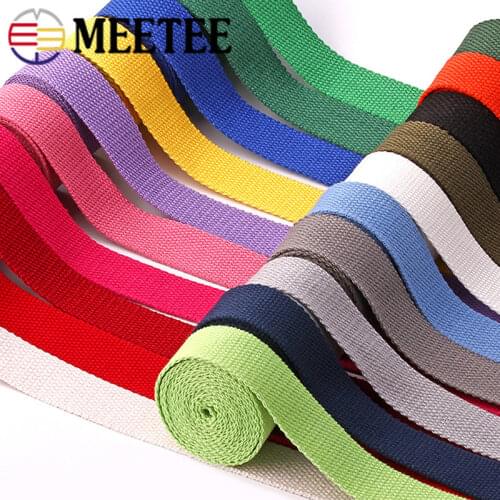 10Meters 20/25/32/38mm 2mm Thick Webbing Polyester Cotton Canvas Webbings Ribbon for Backpack Strap Belt Tape Garment Woven Band