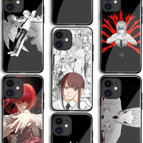 Makima Chainsaw Man Anime Soft Silicone Glass Phone Case for IPhone SE 6s 7 8 Plus X Xr Xs 11 12 Mini Pro Max Samsung Redmi