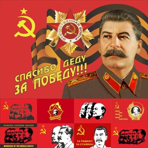 Marx Engels Lenin and Stalin flag3x5ft 90x150cm Head portrait of Soviet leader