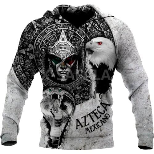 Mexican American Aztec Warrior 3D Print XS-7XL Hoodie Man Women Harajuku Outwear Zipper Pullover Sweatshirt Casual Unisex-11