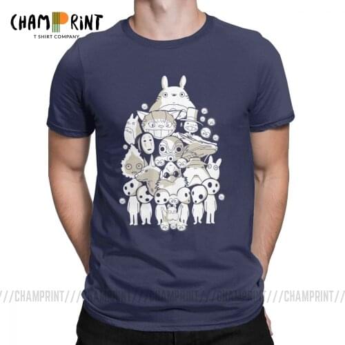 My Neighbor Totoro Mens T Shirt Novelty Tee Shirt Short Sleeve Round Neck T-Shirts Pure Cotton Summer Clothing