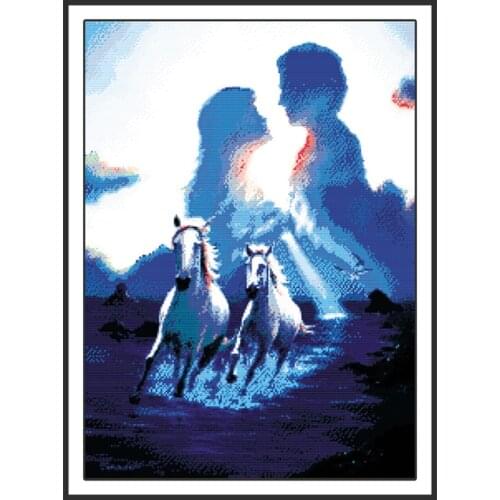 Lovers Under The Canopy Figure Design Counted Cross Stitch Kits DIY Needlework Set 14ct 11ct Printed Fabric Cross Embroidery Kit