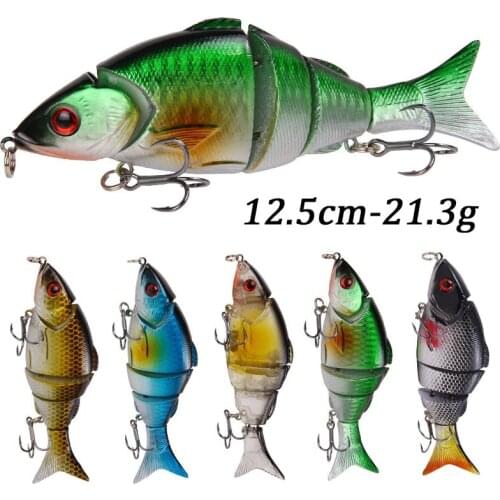 1pcs or 2pcs Segment Minnow Fishing Lures Bait Bass Crank Bait Artificial Hard Fish Lures Swimbait Fishing Tackle 12.5cm-21g