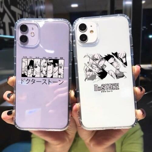 Japanese Anime Dr.STONE Clear Phone Case For iPhone 11 Pro MAX 12 7 XR XS SE20 X 8 6s Plus Shockproof Soft Silicone Cover Fundas