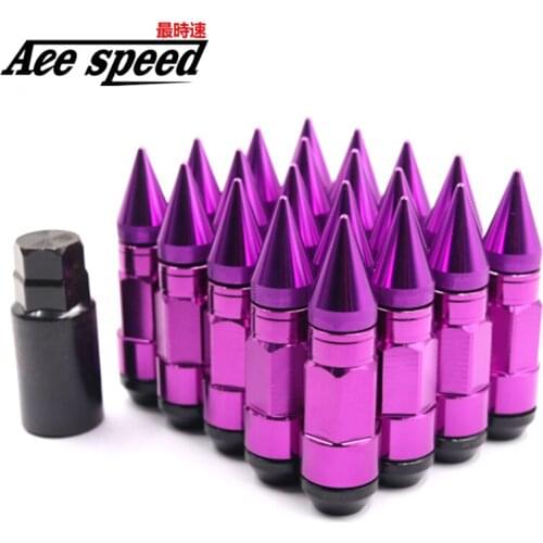 90mm Aluminum and iron Extended Tuner Wheel Lug Nuts Screw cap With Spike For Wheels Rims