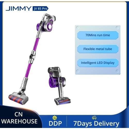 CN DDP JIMMY JV85 Pro Handheld Cordless Vacuum Cleaner Dust Cleaner Flexible Metal Tube 200AW Suction Power LED Display 70Mins