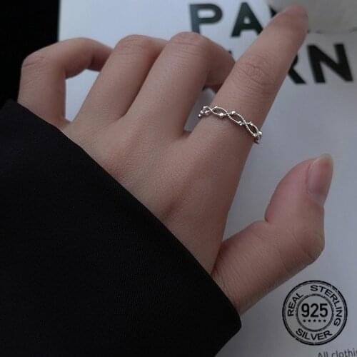 S925 Silver Cross Dot Opening Adjustable Ring For Women Punk Hip Hop Trendy Korea Fashion Design Girlfriend Holiday Jewelry Gift