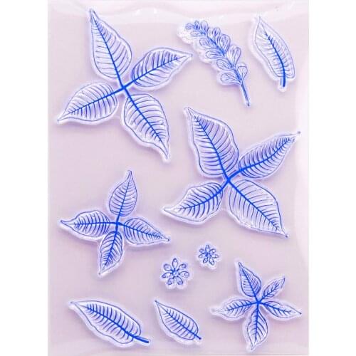 YINISE Silicone Clear Stamps CUTTING DIES For Scrapbooking STENCIL LEAVES DIY PAPER Album Cards MAKING CRAFT RUBBER Stamp MOLD