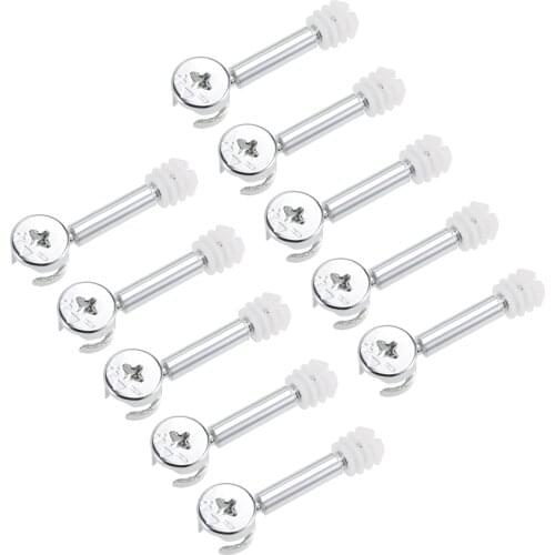 Uxcell Furniture Connecting Kit 15mm OD Cam Fitting M6 Screws, Carbon Steel 10 Sets