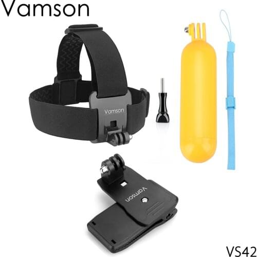 Vamson for Gopro Hero 6 5 4 Accessories Head Strap Floaty bobber 360-degree Clip for Go pro for SJCAM fo Yi Lite for Eken VS42