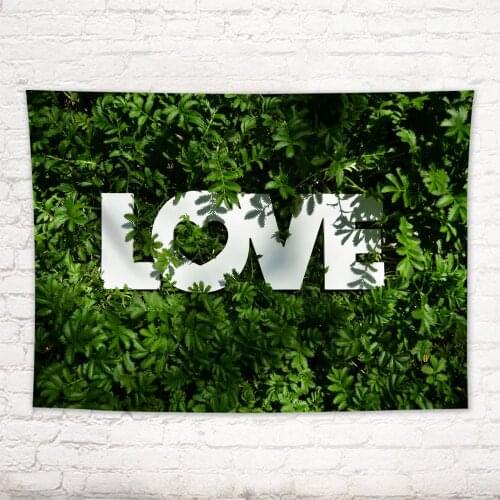 Spring Plant Green Leaf Hanging Tapestry Valentines Day Tapestry Wall Hanging Dorm Bedspread Tablecloth Curtain Home Decor