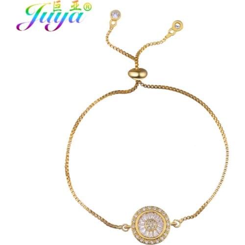 Juya 2018 New Christmas Tree Gift Jewelry Micro Pave Swa Crystals Round Charm Bracelets For Women Girls Evening Party Jewelry