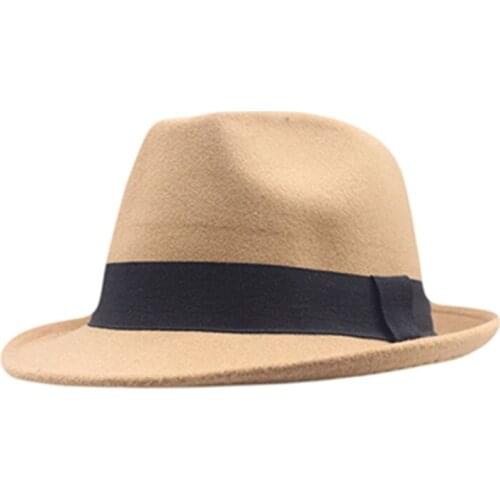 Winter Fedora Hat Women Temperament 2021 Vintage Winter Wool Woman Fedoras Bow Designer Elegant Round Felt Trilby Hats