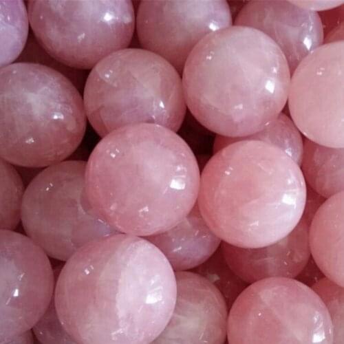 20mm Healing Crystal Natural Pink Rose Quartz Gemstone Ball Wedding Decor Divination Sphere Collection