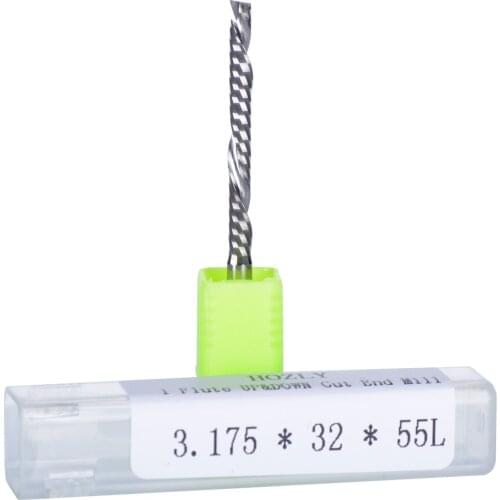 20Pcs 3.175X32MM Up&Down Cut One Single Spiral Flute Carbide CNC Mill Milling Tools, Wood Milling Cutting Tools Router Bit