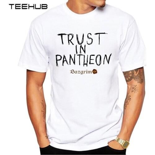 2019 TEEHUB Mens Fashion Trust in Pantheon Printed Short Sleeve T-Shirt Hipster O-neck Design Tops Cool Desgin Tee