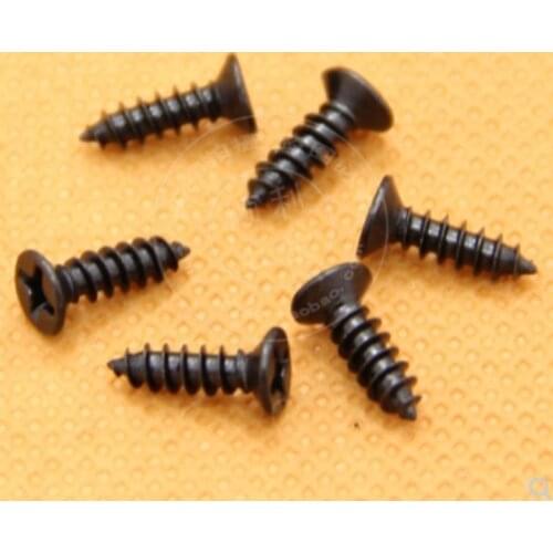 500-1000pcs steel with black Cross flat Head Phillips Self-tapping Screw M1 M1.2 M1.4 M1.5 M1.7 M2 M2.3 M2.6 M3 m3.5 M4