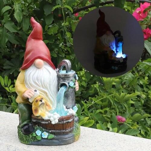 American Solar Night Light Resin Dwarf Accessories Outdoor Villa Park Sculpture Crafts Courtyard Garden Lawn Furnishing Decor