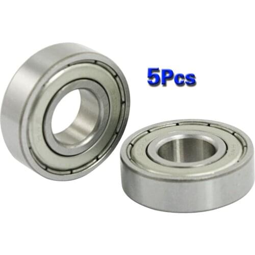 BHBD 5 pcs 12mm x 28mm x 8mm 6001Z Shielded Deep Groove Radial Ball Bearing