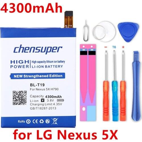 Chensuper 4300mAh BLT19 BL-T19 Battery for LG Nexus 5X H790 H791 H798 Phone battery+Free tools