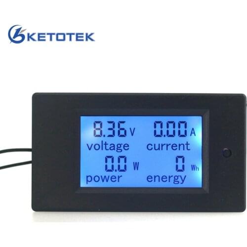 DC 6.5~100V 0~20A Digital LCD Volt AMP Voltmeter Ammeter power energy meter module shows V A W Wh