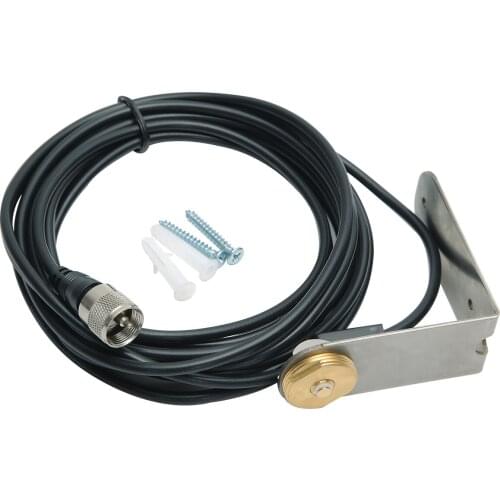 ABBREE N1 Antenna Bracket Mount Clip Hole Stainless Steel L-Bracket Compatible with CB Radio Vertex HYT Mobile Radio Transceiver