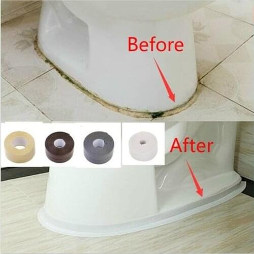 Kitchen Accessories Shower Sink Bathtub Sealing Strip White PVC Self-adhesive Waterproof Wallpaper Bathroom Kitchen Tools