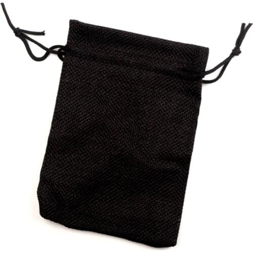 10Pcs Black Cotton Linen Drawstring Storage Bags Jewelry Candy Christmas Wedding Decoration Gifts Bags Packaging Bags Pouch