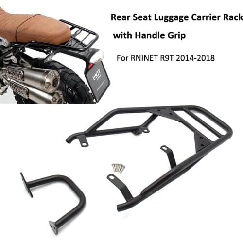 Motorcycle Rear Seat Luggage Carrier Rack with Handle Grip For BMW R NINE T R NINET R9T R 9 T 9T Pure Racer Scrambler 2014-2018