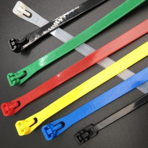 10PCS Various Colors May Loose Nylon Cable Ties 8*300 Length 12in Slipknot Tie Releasing Number Reusable Packaging