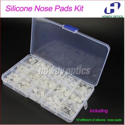 Glasses Nose Pads Case Eyeglass Nose Pads Kit Including 15 Kinds Of Silicone Nose Pads