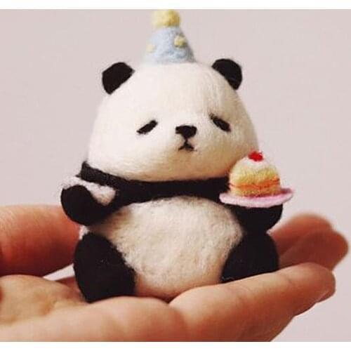 New Wool Felt Poking Le Diy Material Package Handmade Beginner Wool Poke Pin Panda Hamster Women Bag Pendant Pets Doll Toy