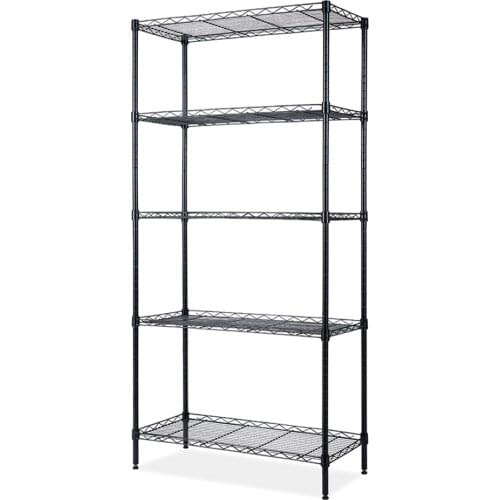 5 Tier Storage Shelf Rack Wire Shelving Unit Storage Shelves for Kitchen Office Garage (23.62 x 12.6 x 59.06)" [US-W]