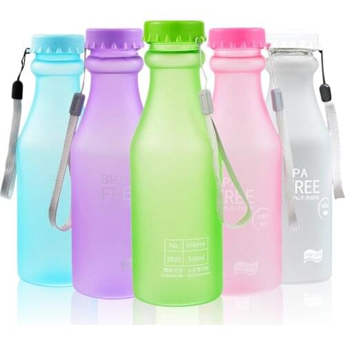 Portable Travel Drinking Bottle Frosted Plastic Water Bottle Fruit Juice Leak-proof Storage Bottle For Outdoor Sports Hiking