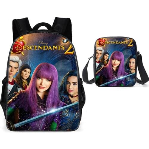 NEW Descendants 2PCS Backpack men and Womens travel Bag Girls Teenagers Backpack School Supplies Package Shopping Shoulder Bag