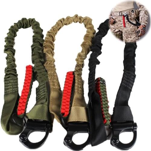 Tactical Elastic Quick Release Safety Sling Nylon Steel Metal Clasp Match with Waist Padded Belt Backpack Outdoor Equiement