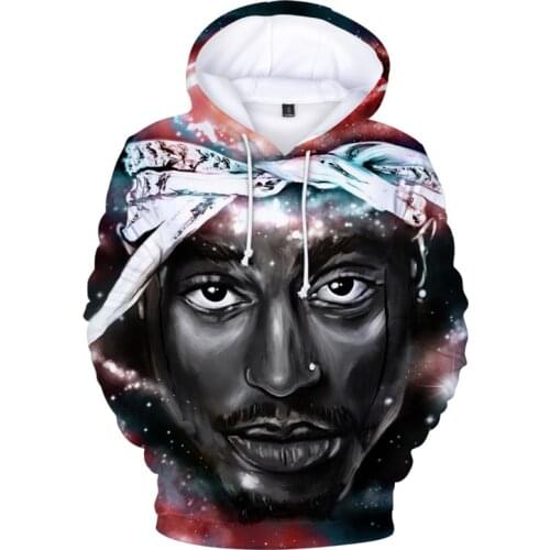 3D Hip Hop 2pac Hoodie Sweatshirt Men/Women Autumn Winter Print Rapper Tupac Hoodies Streetwear Tops Hooded Pullovers