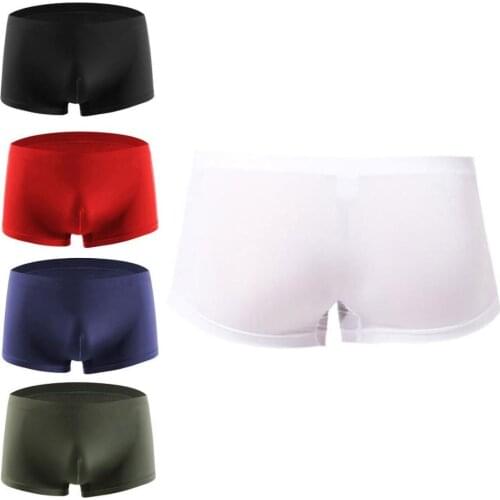 Mens Underwear Boxers Men Ice Silk Breathable Mid Rise Boxers Bulge Pouch Shorts Underpants Underwear Men Boxers Shorts