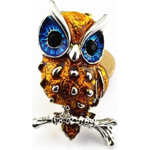 Vintage Enamel Owl Brooch Elf Sacred Bird Corsage 2018 Hot Clothes Accessories Collar pin Christmas Gift