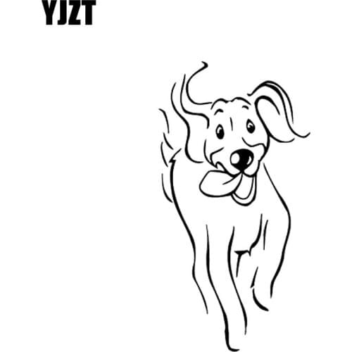 YJZT 8.5CM*16CM Dog Decals Vinyl Car Sticker Art Decor Black/Silver C10-00466