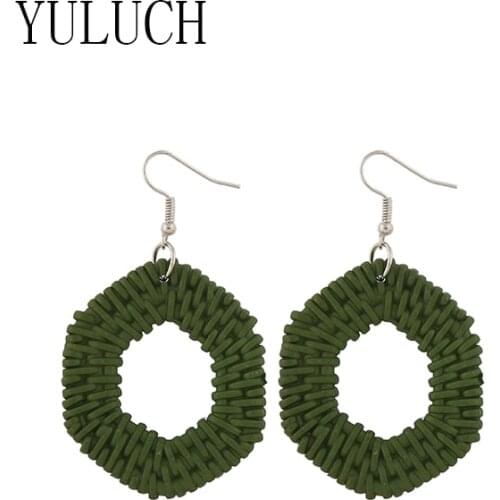 YULUCH Women polygonal pendant earrings girl geometric hollow accessories, womansimple geometric plastic jewelry casual