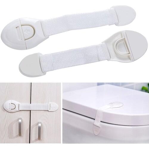 10pcs/Lot Drawer Door Cabinet Cupboard Toilet Safety Locks Baby Kids Safety Care Plastic Locks Straps Infant Baby Protection