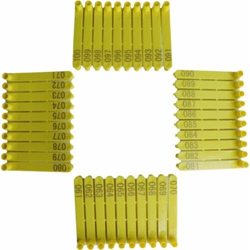 100pcs Sheep Ear Tag Goat Hog Cattle Cow Yellow Animal Identification Card Farm Animal Equipment