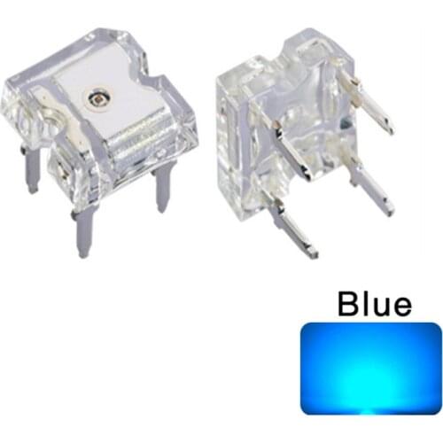 100pcs Flat Top LED Piranha Blue Transparent Clear Lens Super Flux Ultra Bright Wide Angle Rectangle Light Lamp