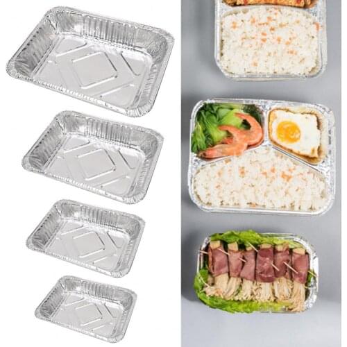 125Pcs Anti-deformation Leak-proof Aluminum Foil Pan Food Grade Take-out Packaging Grease Drip Pans Kitchen Supplies