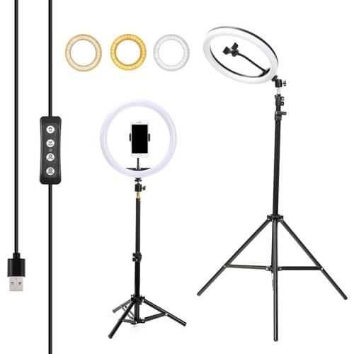 160cm Professional Photo Photography Studio Tripods 26cm 10 Inch Live Streaming Fill Light LED Selfie Lamp Makeup Ring Lighting