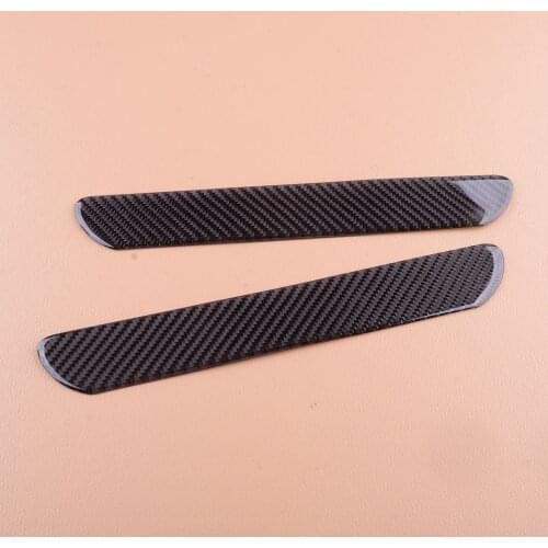 2Pcs/Set Car Small Size Black Carbon Fiber Scuff Plate Door Sill Cover Panel Step Protector Guard Universal