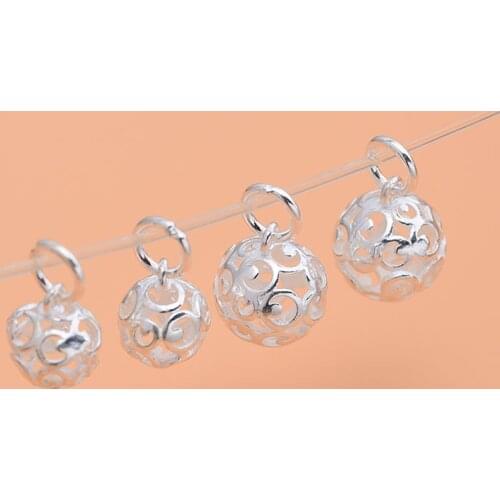 Handmade bracelet accessories, handmade diy jewelry material accessories 925 silver silver hollow xiangyun pendant