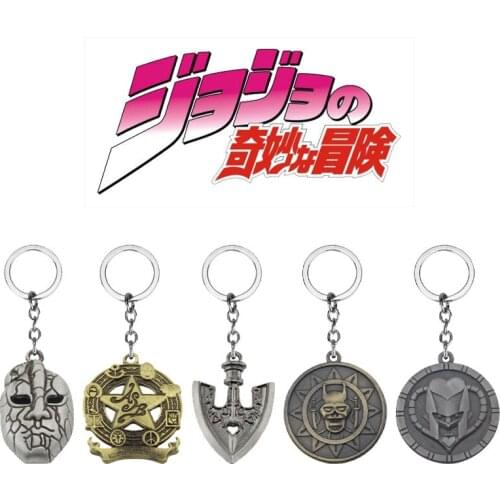 JoJo Bizarre Adventure Key Chain for Male Female Cute Bag Pendant Key Ring Accessories Acrylic Cartoon Jewelry Friends Gift
